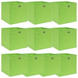 Cumpara ieftin Cutii depozitare, 10 buc., verde, 32x32x32 cm, textil