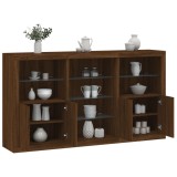 Servantă cu lumini LED, stejar maro, 181,5x37x100 cm