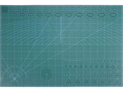 Placa pentru taiere precisa, modelare, fata-verso, cu auto-vindecare A1, 60 x 90 cm, scara clar vizibila, verde foto