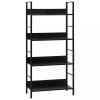 VidaXL Etajeră cărți 4 rafturi, negru, 60x27,6x124,5 cm lemn prelucrat