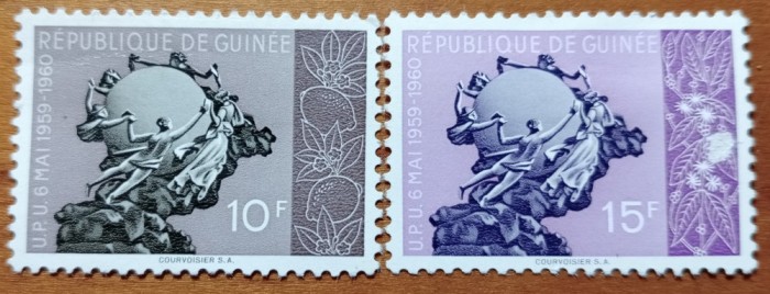 GUINEA-1960-&#039;&#039;Aniv. UPU&#039;&#039;-2Val.-NESTAMPIL.-VEZI SCAN