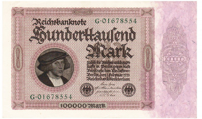 Germania 100 000 Mark 1923 Seria 01678554 foto