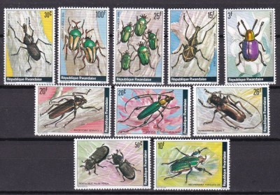 Rwanda 1978 fauna gandaci insecte MI 930-939 MNH foto