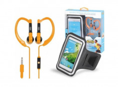 Pachet Alegare TREVI JR 660 M, Armband Universal pentru Smartphone, Casti over-ear cu microfon, Portocaliu foto