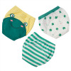 Set 3 chiloti de trecere la olita pentru copii, bumbac, verde/alb, 9 - 13 kg