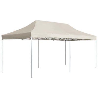 Cort de petrecere pliabil profesional, crem, 6 x 3 m, aluminiu foto