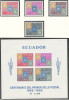 Ecuador 1965 Mi 1186/89 + bl 13 MNH - 100 de ani de timbre, Nestampilat
