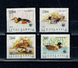 Iugoslavia 1989 - Păsări, fauna WWF, serie neuzata