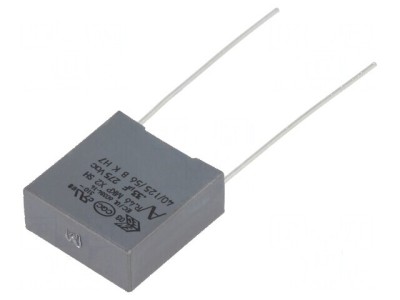 Condensator polipropilenă X2 R46, 125&amp;deg;C, 330nF, dimensiuni 18x7,5x18,5mm foto