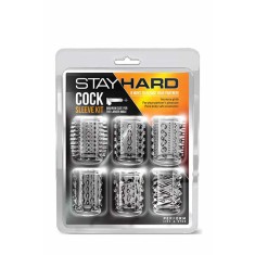 Stay Hard Cock Sleeve Kit Clear - Set 6 Mansoane pentru Penis din Silicon