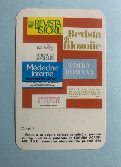 Calendar 1978 Editura Academiei
