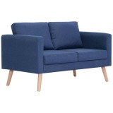 Cumpara ieftin Canapea cu 2 locuri, albastru, material textil