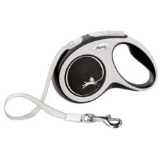 Lesa Flexi New Comfort, Retractabila, cu Banda, marimea L, 8m/50kg, Negru