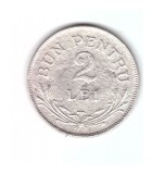 Moneda 2 lei 1924 Poissy, stare relativ buna, Cupru-Nichel