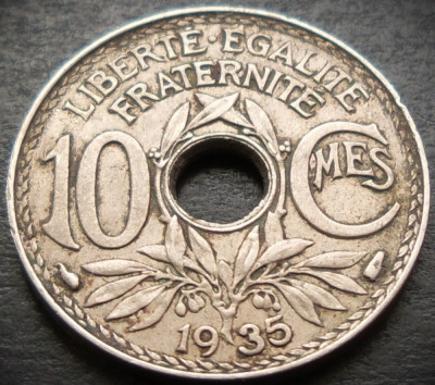 Moneda istorica 10 CENTIMES - FRANTA, anul 1935 * cod 3530 foto