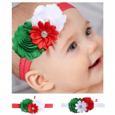 Bentita pentru fetite cu floricele si strasuri (Marime Disponibila: 0-12 luni,