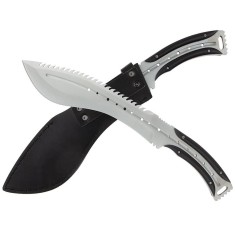 Maceta de vanatoare IdeallStore&reg;, Spiky Friend, 39 cm, otel inoxidabil, argintiu, teaca inclusa
