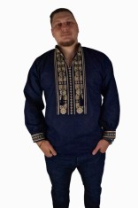 Bluza tip ie barbati BB24, albastru/bej , marimea XL foto