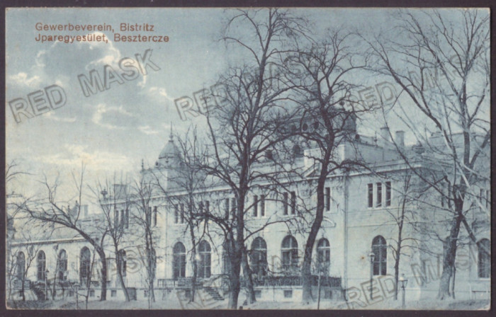 3597 - BISTRITA, High School, Romania - old postcard, CENSOR - used - 1916