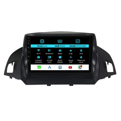 Navigatie Dedicata Ford Kuga (2013 - 2017), 9 Inch, 4Gb Ram, 64Gb stocare, CarPlay foto