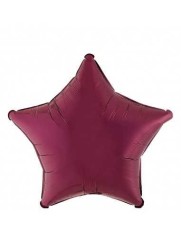 Balon Folie Satin Stea Burgundy- 45 cm foto