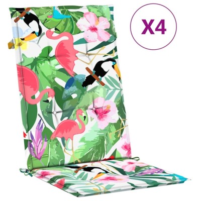 Perne de scaun spatar inalt, 4 buc., multicolor, textil foto