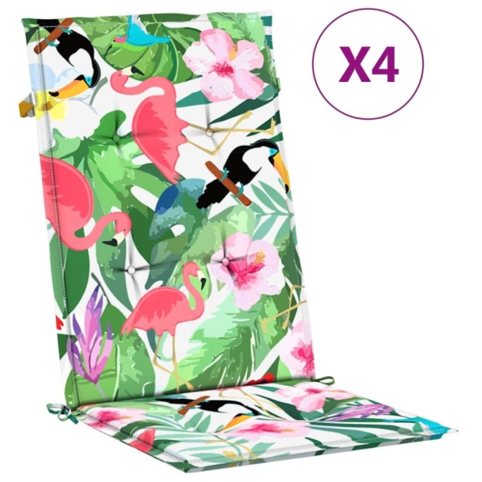 Perne de scaun spatar inalt, 4 buc., multicolor, textil