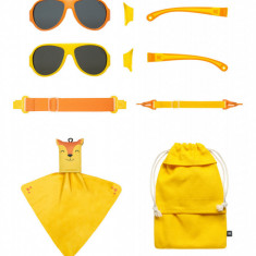 Ochelari de soare pentru copii mokki click & change, protectie uv, galben, 2-5 ani, set 2 perechi