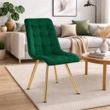 Scaun bucatarie/living, Artool, Cieza, catifea verde, picioare metal auriu, 49x60x87 cm GartenVIP DiyLine