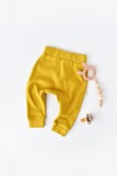 Cumpara ieftin Pantaloni Bebe Unisex din bumbac organic Galben BabyCosy (Marime: 9-12 luni)