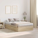 Cumpara ieftin Cadru de pat cu depozitare cu usa Stejar Sonoma 120 x 190 cm