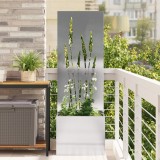 vidaXL Ghiveci de Grădină cu Panou Decorativ Argintiu 50 x 140 cm
