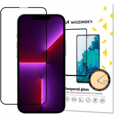 Folie de protectie Ecran WZK pentru Apple iPhone 14 Plus / 13 Pro Max, Sticla Securizata, Full Glue, Neagra foto