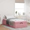 vidaXL Cadru de pat cu saltea cu depozitare Roz 90 x 200 cm Catifea 3399539