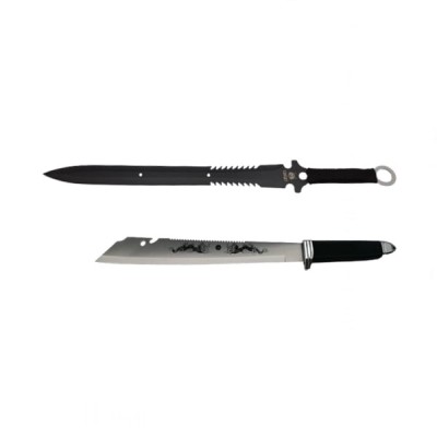 Set sabie si maceta de vanatoare, DEPOX&amp;reg;, argintiu, 46 cm, teaca inclusa foto