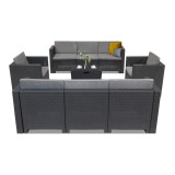 Set mobilier gradina Leziter City Large 8 locuri grafit rezistent