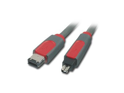 Cablu date BELKIN (FireWire 6-pin (Male) &amp;amp;#8211; FireWire 4-pin (Male) Quad Shielded, 1.8m) Red/Gray foto