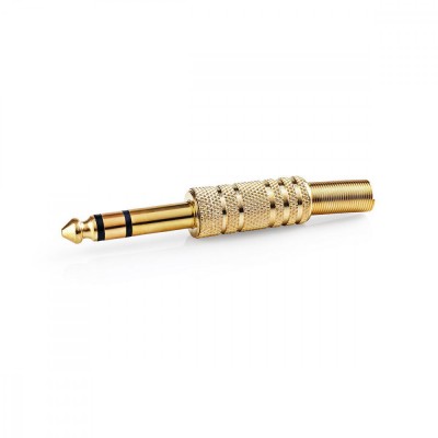 Conector Jack Stereo Nedis 6.35 mm tata 1buc auriu foto
