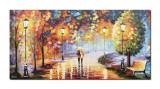 Cumpara ieftin Tablou pereche indragostiti pictat manual living, dormitor, Impreuna pentru totdeauna, 140x70cm ulei pe panza, Leonard Covaci