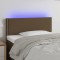 vidaXL Tăblie de pat cu LED, maro &icirc;nchis, 100x5x78/88 cm, textil 3121465