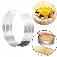 Inel Feliator Blat de Tort Ajustabil Cake Ring 8.5cm 16-20cm S foto