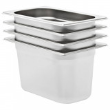 VidaXL Recipiente Gastronorm 4 buc. GN 1/4 150 mm oțel inoxidabil 50903