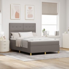 Pat cu saltea vidaXL Taupe 160x200 cm Fabric foto