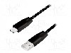 Cablu USB A mufa, USB C mufa, USB 2.0, lungime 1m, negru, LOGILINK - CU0157