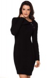 G687-1 Rochie bodycon, model tricotat si guler lat