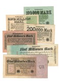 Germania 1923 - Lot 6 bancnote de inflație, circulate