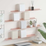 vidaXL Raft suspendat Pe perete 4 pcs Roz 80 x 9 x 2,5 cm Oțel 8003975