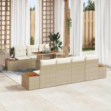 vidaXL Set de canapele pentru grădină cu pernă 8 pcs Bej Rattan poli 3350043