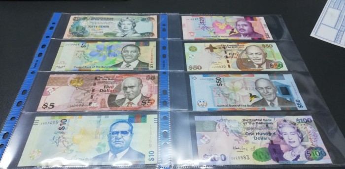 Bahamas Lot bancnote + monede serie completa