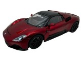Macheta Maserati MC20 visiniu 1:24 replica metal lumini si sunete usi capota portbagaj deschise